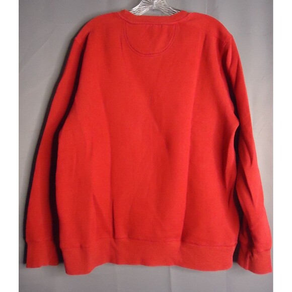 IZOD Red Sweater Long Sleeve Crew Neck Pullover Cotton Blend Mens Size Medium - Picture 8 of 8